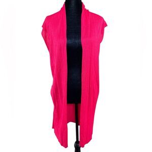 Lexi York 100% Bamboo Knit Long Vest Red One Size New with Tags